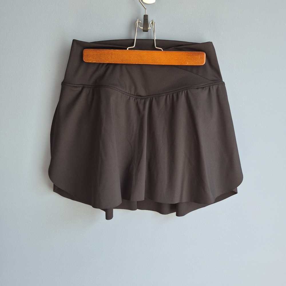 Black Unbranded Tennis Flutter Skort Criss Cross Front Side‎ Pockets Medium
